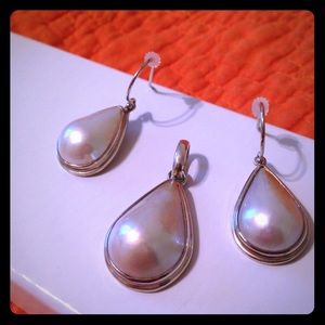 Beautiful mother of pearl and Sterling silver set